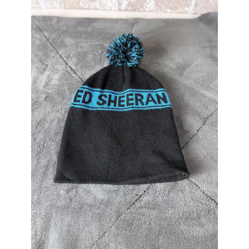 Ed Sheeran Hat Beanie Knit Pom Black Blue Music Merch Winter Mens One Size